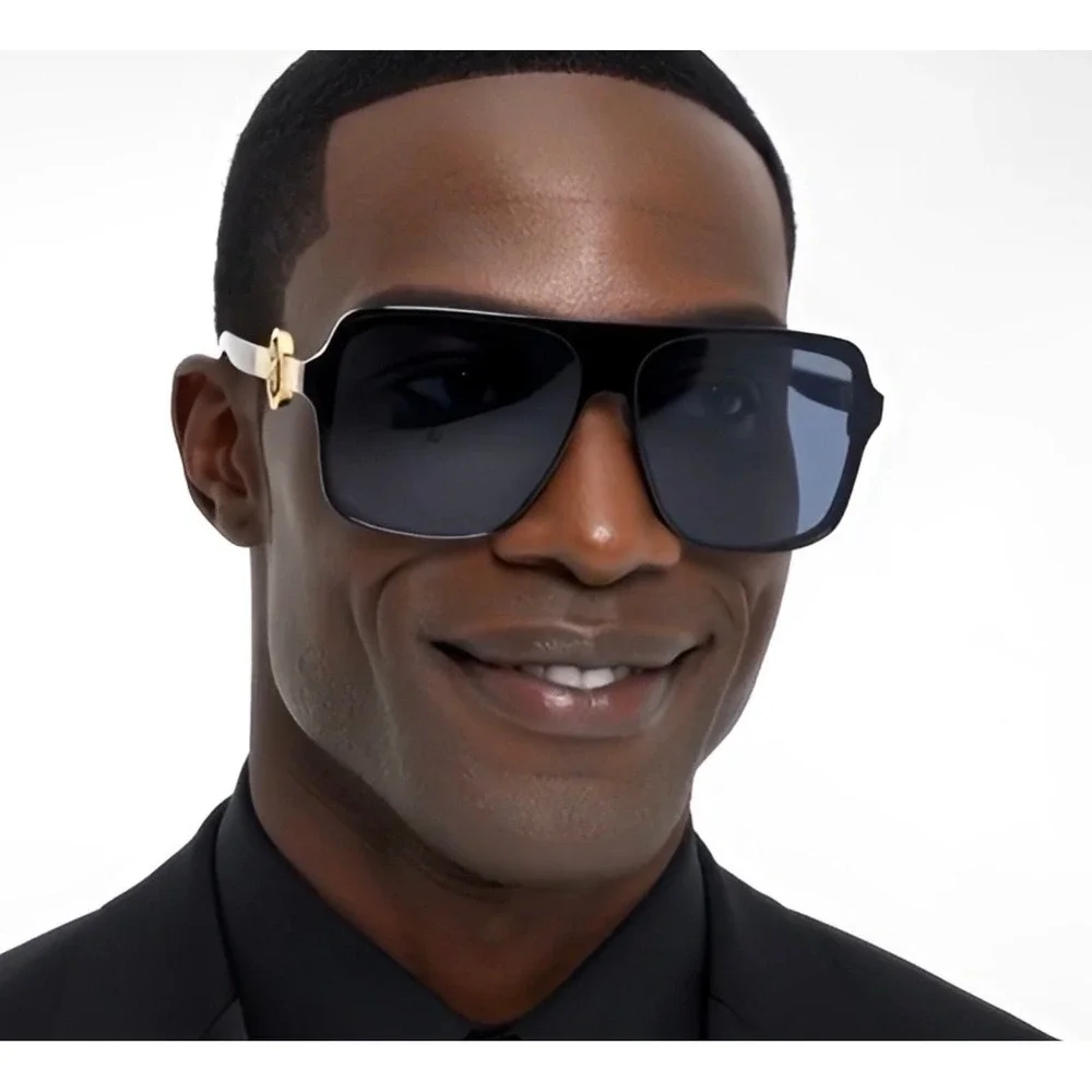 Men Sunglasses Fashion Designer Gold Accents Fashion‎ Shades Hip Hop Street Wear